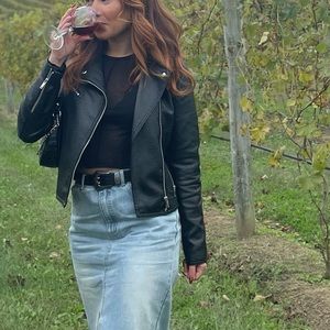 Snake skin leather jacket